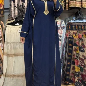 پیراهن یال یقه گلدوزی تک رنگ 7201
