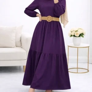 پیراهن ململ طرح آیدا یقه گره ای 6140