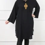 تونیک نخی گلدوزی مشکی