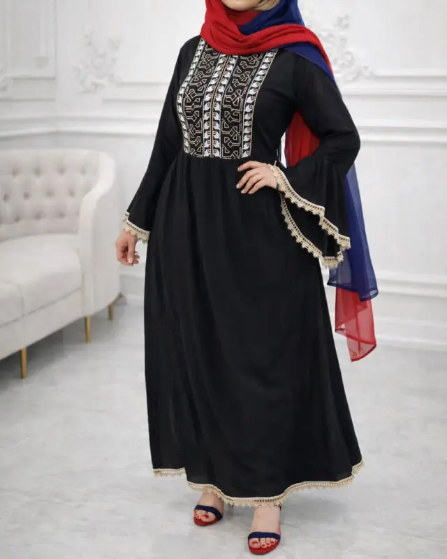 ساحلی مشکی آستین کلوش