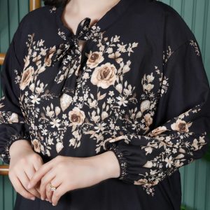 پیراهن کلوش طرح عالیس طلایی R7566